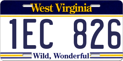 WV license plate 1EC826