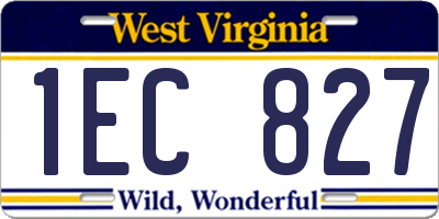 WV license plate 1EC827