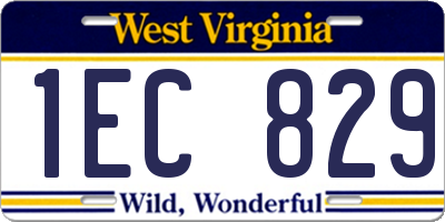 WV license plate 1EC829