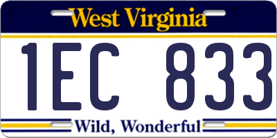 WV license plate 1EC833