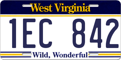 WV license plate 1EC842