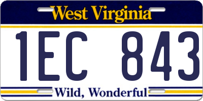 WV license plate 1EC843