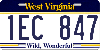 WV license plate 1EC847