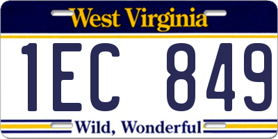 WV license plate 1EC849