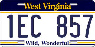 WV license plate 1EC857