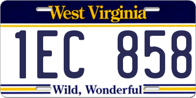 WV license plate 1EC858