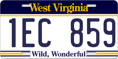 WV license plate 1EC859
