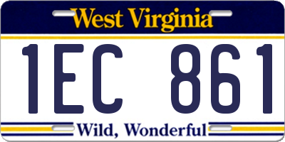 WV license plate 1EC861