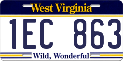WV license plate 1EC863