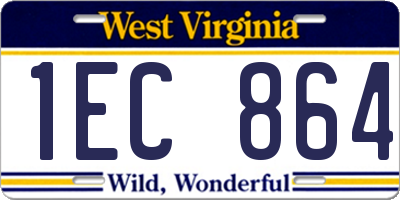 WV license plate 1EC864