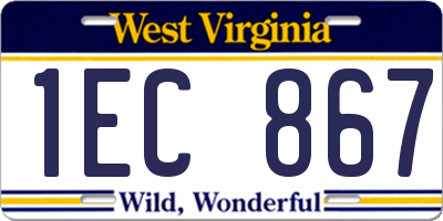 WV license plate 1EC867