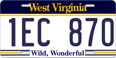 WV license plate 1EC870
