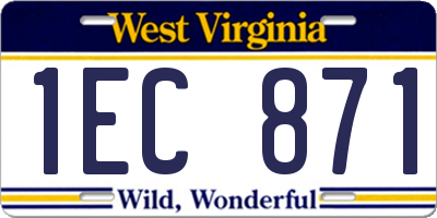 WV license plate 1EC871