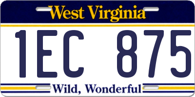 WV license plate 1EC875