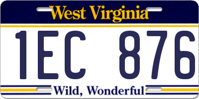 WV license plate 1EC876
