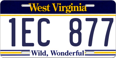 WV license plate 1EC877