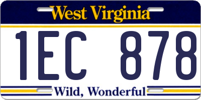 WV license plate 1EC878