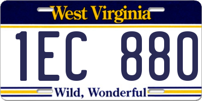 WV license plate 1EC880