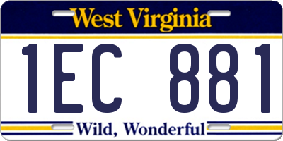 WV license plate 1EC881