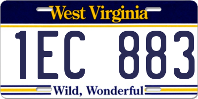 WV license plate 1EC883