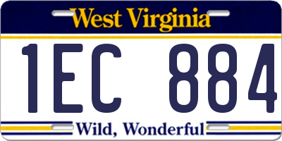 WV license plate 1EC884