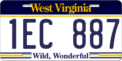 WV license plate 1EC887