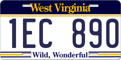 WV license plate 1EC890