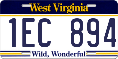 WV license plate 1EC894