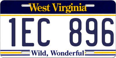 WV license plate 1EC896