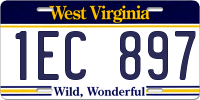 WV license plate 1EC897