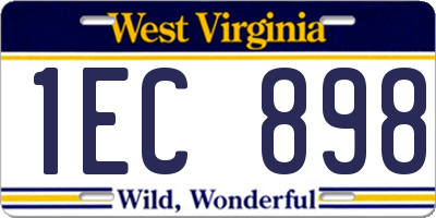 WV license plate 1EC898
