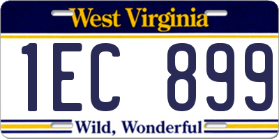 WV license plate 1EC899