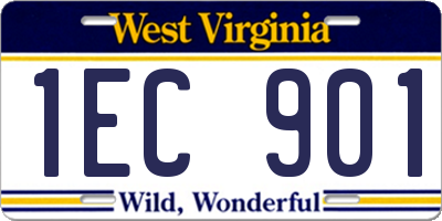 WV license plate 1EC901