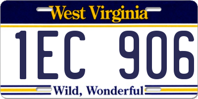 WV license plate 1EC906