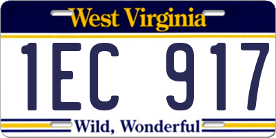 WV license plate 1EC917