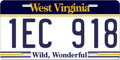 WV license plate 1EC918