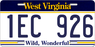 WV license plate 1EC926