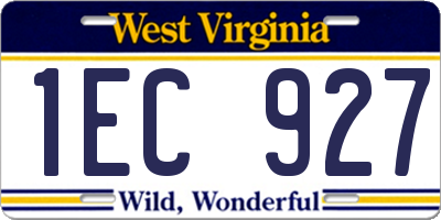 WV license plate 1EC927