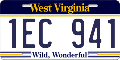WV license plate 1EC941
