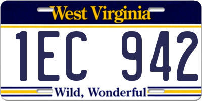 WV license plate 1EC942