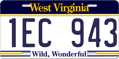 WV license plate 1EC943