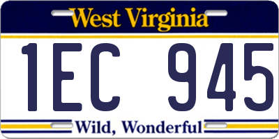 WV license plate 1EC945