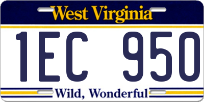 WV license plate 1EC950
