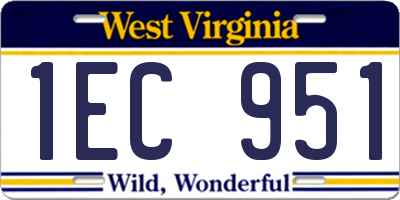 WV license plate 1EC951
