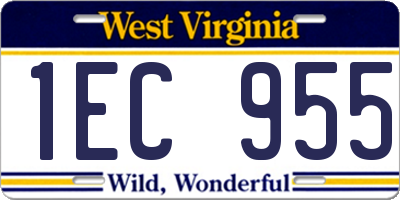 WV license plate 1EC955