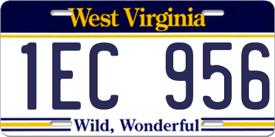 WV license plate 1EC956
