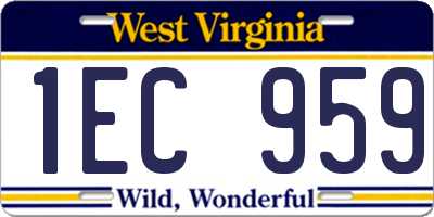 WV license plate 1EC959