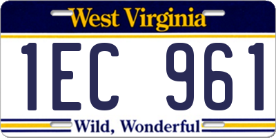 WV license plate 1EC961