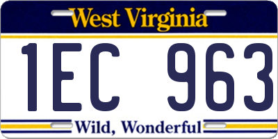 WV license plate 1EC963