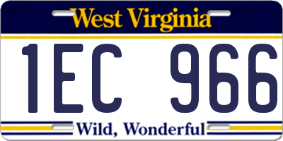 WV license plate 1EC966